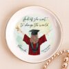 And Off She Went To Change The World - Personalized Jewelry Dish