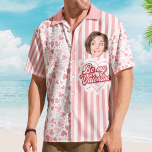 Be My Valentine - Personalized Photo Hawaiian Shirt