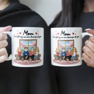 Because Of You, Mom - Personalized Mug