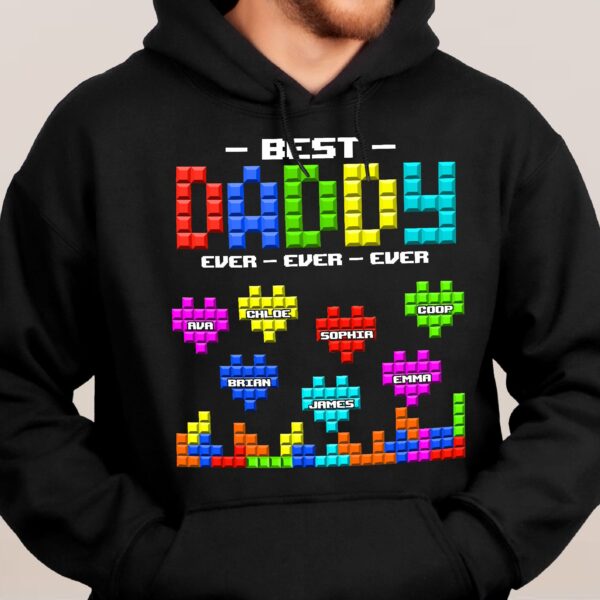 Best Dad Ever Block Puzzle - Personalized Shirt - Image 6
