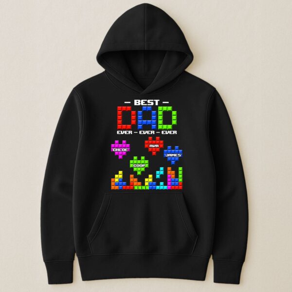 Best Dad Ever Block Puzzle - Personalized Shirt - Image 5