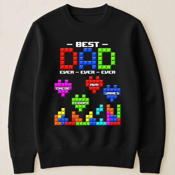 Best Dad Ever Block Puzzle - Personalized Shirt - Image 3