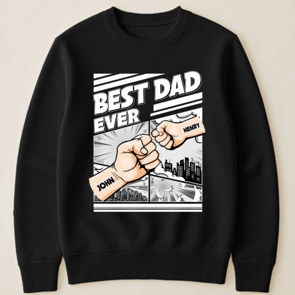Best Dad Ever - Fist Bump New Version - Personalized Shirt - Image 3