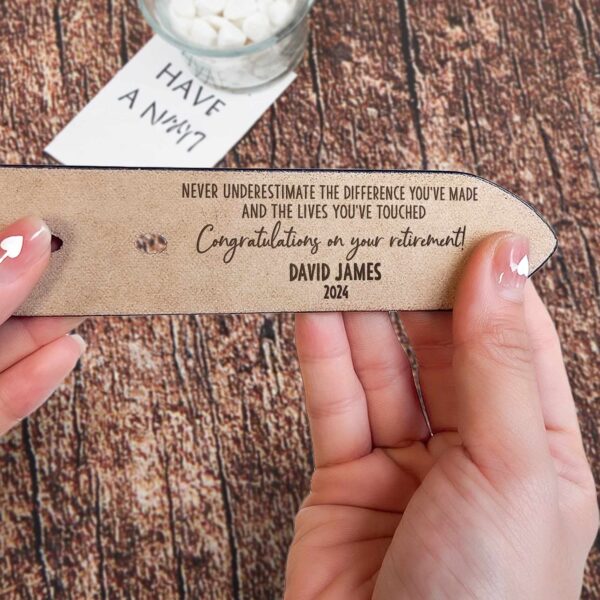 Congratulation For Your Retirement - Personalized Engraved Leather Belt - Image 4