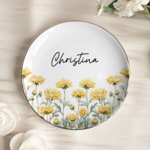 Custom Birth Month Flowers - Personalized Jewelry Dish