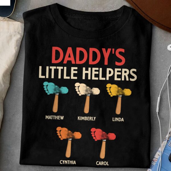 Daddy's Little Helpers Custom Kids Name - Personalized Shirt - Image 3