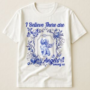 Dog Memorial Toile De Jouy I Believe There Are Angels Among Us - Personalized Shirt
