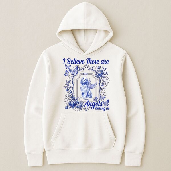 Dog Memorial Toile De Jouy I Believe There Are Angels Among Us - Personalized Shirt - Image 5