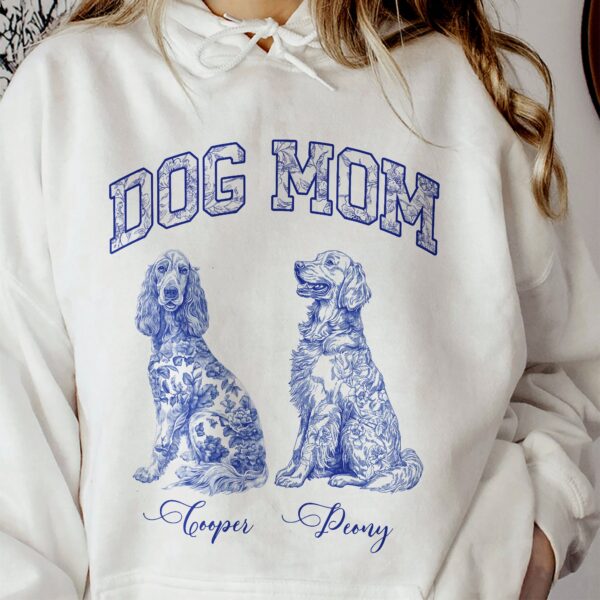 Dog Mom Toile De Jouy Chinoiserie Custom Dog Breeds - Personalized Shirt - Image 6