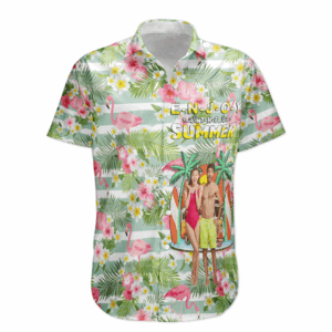 Enjoy The Summer Time - Personalized Photo Hawaiian Shirt