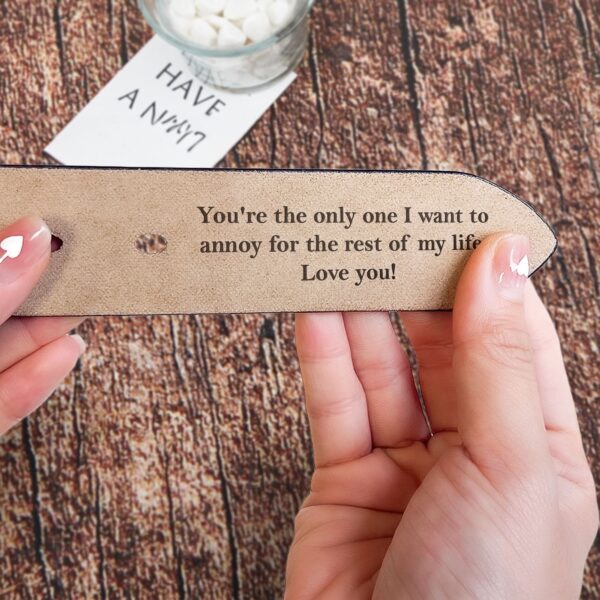 Forget Father's Day We Love You Every Day - Personalized Engraved Leather Belt - Image 3
