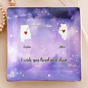 Friendship I Wish You Lived Next Door - Personalized Jewelry Dish