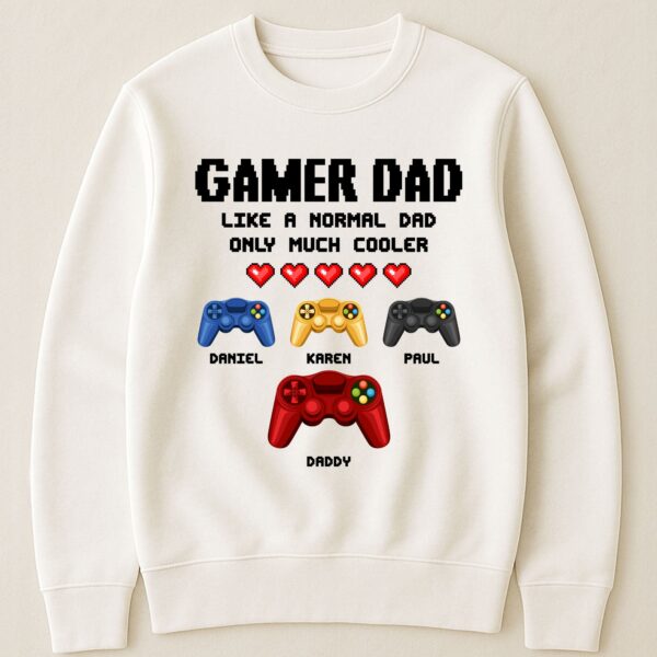 Gamer Dad Like A Normal Dad Only Much Cooler - Personalized Shirt - Image 3