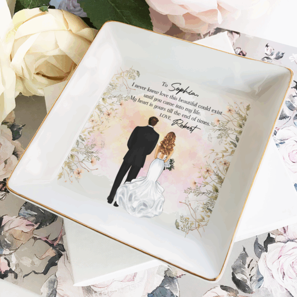 My Heart Is Yours Till The End Of Times Bride Gift - Personalized Jewelry Dish - Image 2