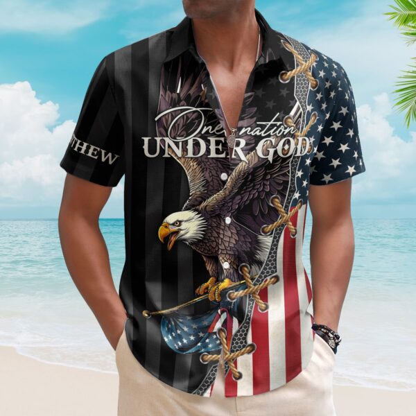 One Nation Under God Jesus Christian Patriot Day Hawaiian Shirt - Custom Hawaiian Shirts