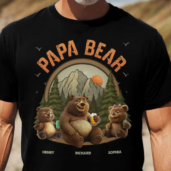 Papa Bear - New Style - Personalized Shirt - Image 2