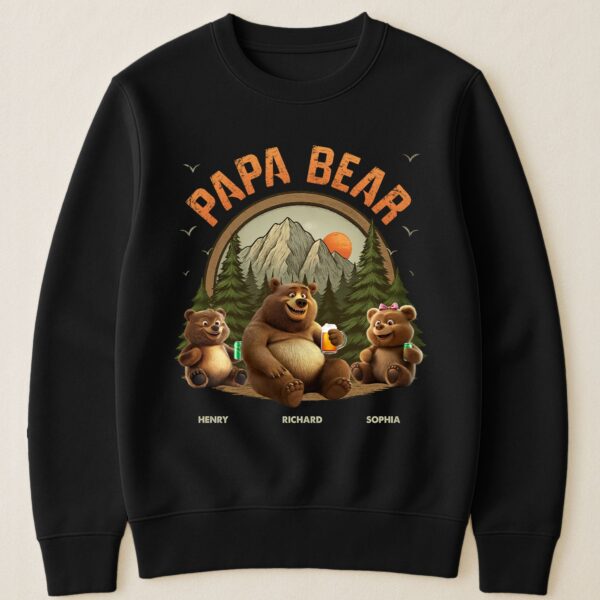 Papa Bear - New Style - Personalized Shirt - Image 3
