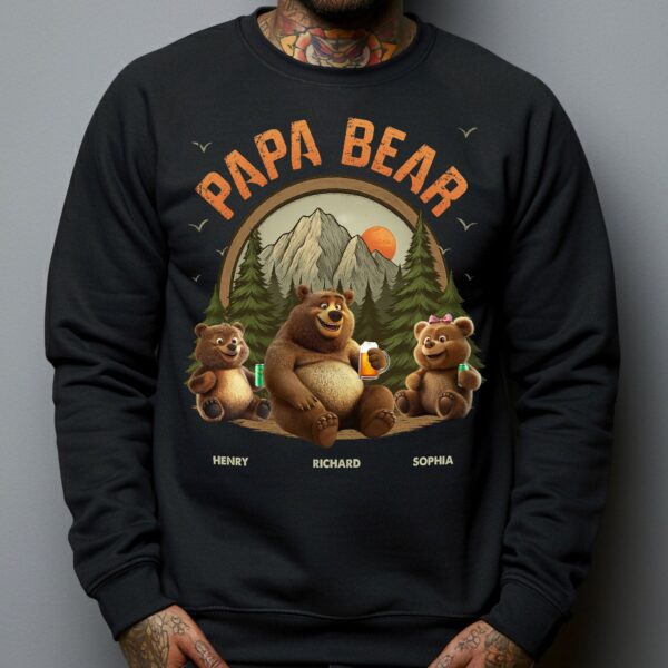 Papa Bear - New Style - Personalized Shirt - Image 4