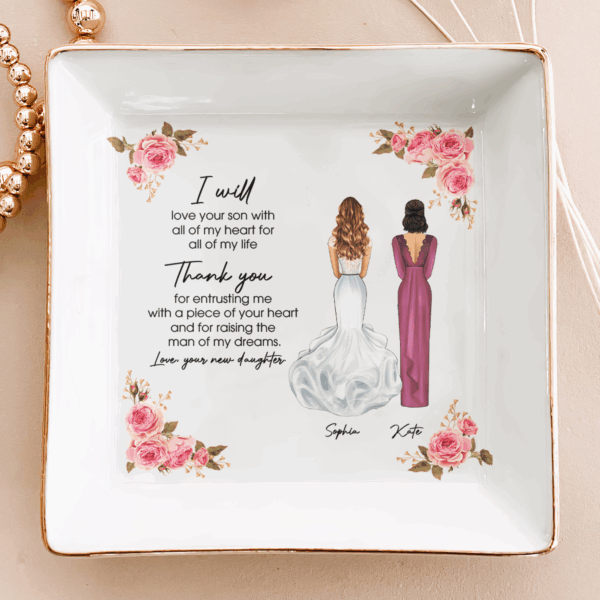 Thank You Raising The Man Of My Dream Mother Of The Groom - Personalized Jewelry Dish