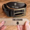 The Man The Legend Funny Gift For Husband BF - Engraved Leather Belt