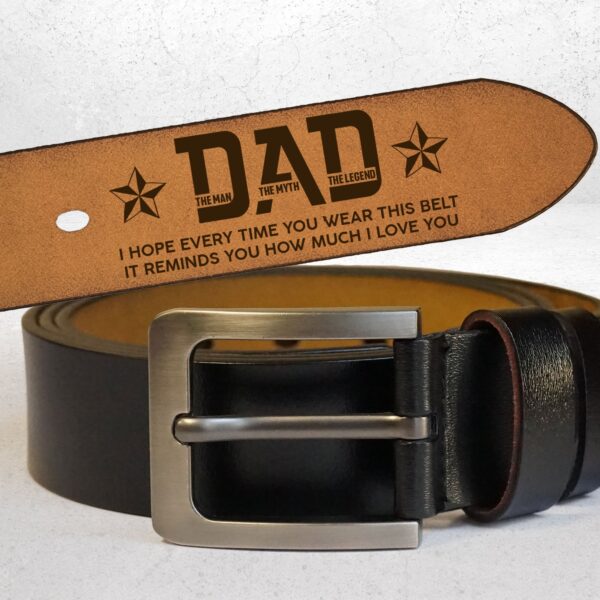 This Reminds You How Much I Love You - Personalized Engraved Leather Belt - Image 2