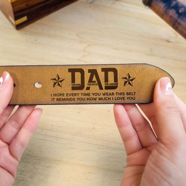 This Reminds You How Much I Love You - Personalized Engraved Leather Belt - Image 3