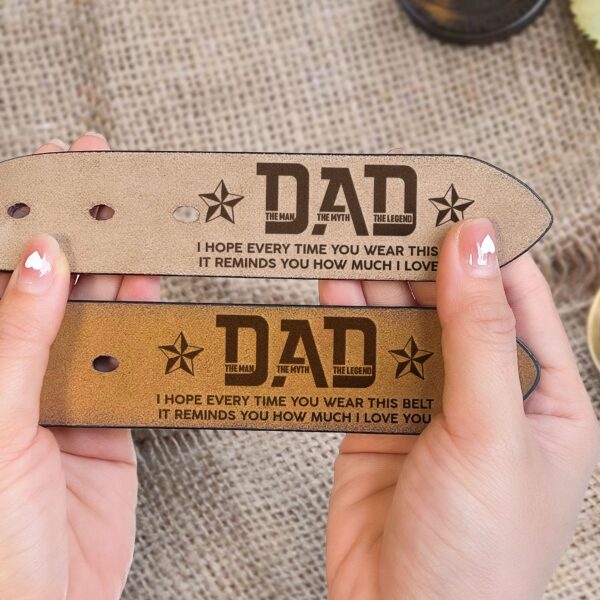 This Reminds You How Much I Love You - Personalized Engraved Leather Belt - Image 5