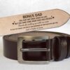 To Bonus Dad, Step Dad Thanks For Putting Up With Mom - Personalized Engraved Leather Belt