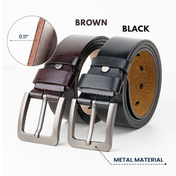 To Bonus Dad, Step Dad Thanks For Putting Up With Mom - Personalized Engraved Leather Belt - Image 2