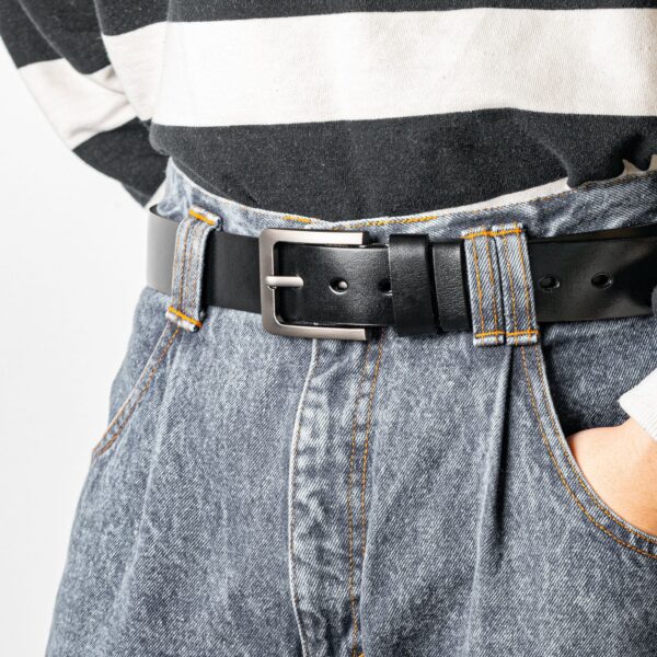 To Bonus Dad, Step Dad Thanks For Putting Up With Mom - Personalized Engraved Leather Belt - Image 5