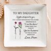 To My Daughter Whisper Back I Am The Storm - Custom Birth Flower - Personalized Jewelry Dish