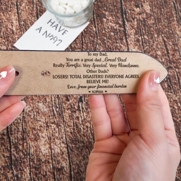 You Are A Great Dad - Personalized Engraved Leather Belt - Image 3